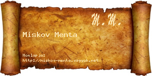 Miskov Menta névjegykártya
